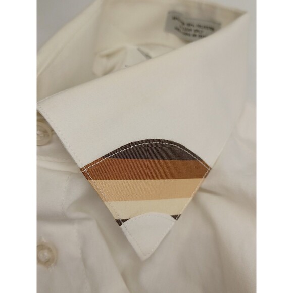 Daniel Ellissa Mens Dress Shirt Ivory French Cuff Contrast Collar 16.5 / 34-35 - Picture 5 of 6